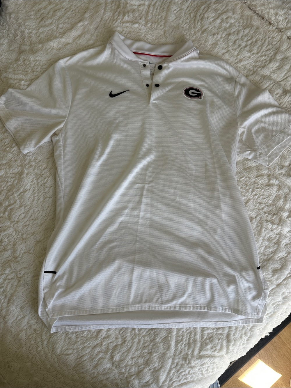 Nike White Georgia Bulldogs Short-Sleeve Polo
